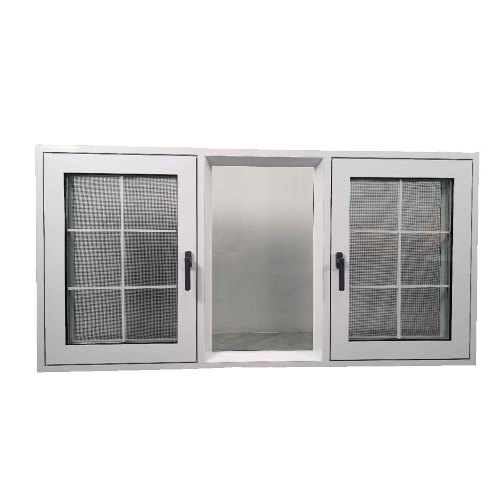 Innovative Tilt and Turn Casement Window With Thermal Break Aluminum Frame and Smart White Grid Opening Mechanisms